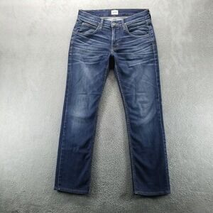 Hudson Jeans Mens 30x28 Blue Byron Straight Mid Rise Stretch Dark Wash Denim